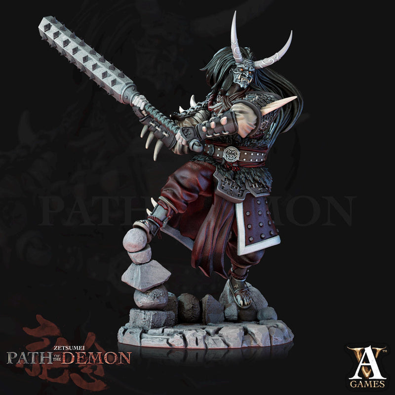 Samurai Demon, Undead Fighter, Senshi Unpainted Miniature D&D 5e  | 28mm,32mm,54mm,75mm,100mm Scales | Dungeons and Dragons | Pathfinder | - Only-Games