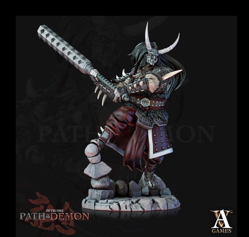 Samurai Demon, Undead Fighter, Senshi Unpainted Miniature D&D 5e  | 28mm,32mm,54mm,75mm,100mm Scales | Dungeons and Dragons | Pathfinder | - Only-Games