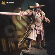 Human Fighter, Witch Hunter, Inquisitor, Cleric | Unpainted Miniature | 28mm, 32mm, 54mm,75mm, 100mm Scales | Pathfinder Figure | DnD | - Only-Games