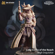 Human Female Fighter, Gunslinger Witch Hunter, Inquisitor| Unpainted Miniature | 28mm, 32mm, 54mm,75mm, 100mm Scales | Pathfinder | DnD | - Only-Games