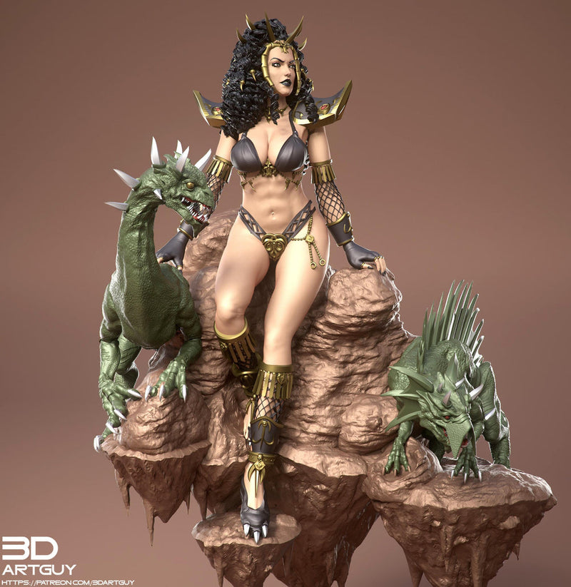 Goddess of Evil, Dragon Goddess | Unpainted Miniature D&D 5e | 28mm, 32mm,54mm,75mm,100mm Scales | Dungeons and Dragons | Pathfinder - Only-Games