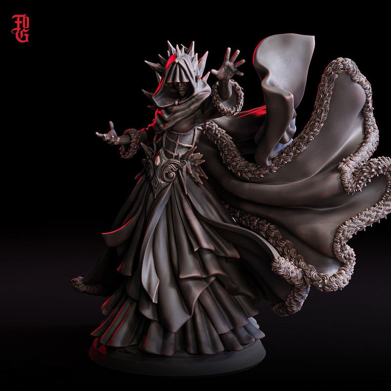 Sorlock, Warlock, Sorcerer Wizard | 28mm,32mm,54mm,75mm,100mm Scale |Player Character Mini| D&D 5e Pathfinder Figurine | Flesh of Gods - Only-Games