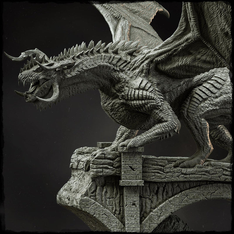 Chromatic Dragon (4 sizes) D&D  Miniature |  220mm Long, 230mm Wing Span | Resin Dragon Statue | Figurine | Dungeons and Dragons 5e - Only-Games