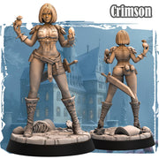Female Rogue Thief PC / NPC D&D 5e Unpainted Figure | 28mm, 32mm,54mm,75mm,100mm Scales | Dungeons and Dragons Pathfinder | - Only-Games