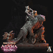 Lizardman mounted on Dinosaur  | 28mm, 32mm, Wargame Proxy Scales, 165mm long | Archvillain Games | Dungeons and Dragons 5e Pathfinder | - Only-Games
