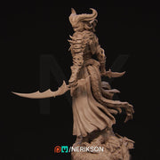 Female Tiefling Rogue Assassin Fighter PC/ NPC Unpainted Figure | 28mm,32mm,54mm,75mm,100mm Scales | Dungeons & Dragons Pathfinder |NERIKSON - Only-Games