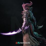 Female Tiefling Rogue Assassin Fighter PC/ NPC Unpainted Figure | 28mm,32mm,54mm,75mm,100mm Scales | Dungeons & Dragons Pathfinder |NERIKSON - Only-Games