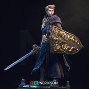 Human Paladin. Cleric, Fighter PC/ NPC Unpainted Figure | 28mm,32mm,54mm,75mm,100mm Scales | Dungeons & Dragons Pathfinder |NERIKSON - Only-Games