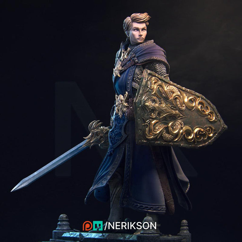 Human Paladin. Cleric, Fighter PC/ NPC Unpainted Figure | 28mm,32mm,54mm,75mm,100mm Scales | Dungeons & Dragons Pathfinder |NERIKSON - Only-Games