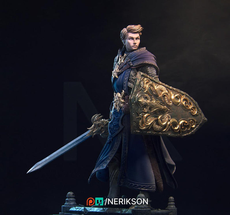 Human Paladin. Cleric, Fighter PC/ NPC Unpainted Figure | 28mm,32mm,54mm,75mm,100mm Scales | Dungeons & Dragons Pathfinder |NERIKSON - Only-Games