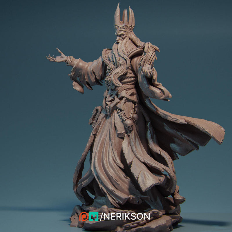 Lich, Evil Wizard, Undead Monster Unpainted Miniature | 28mm,32mm,54mm,75mm, 100mm, 140mm Scales | D&D 5E Pathfinder | NERIKSON - Only-Games