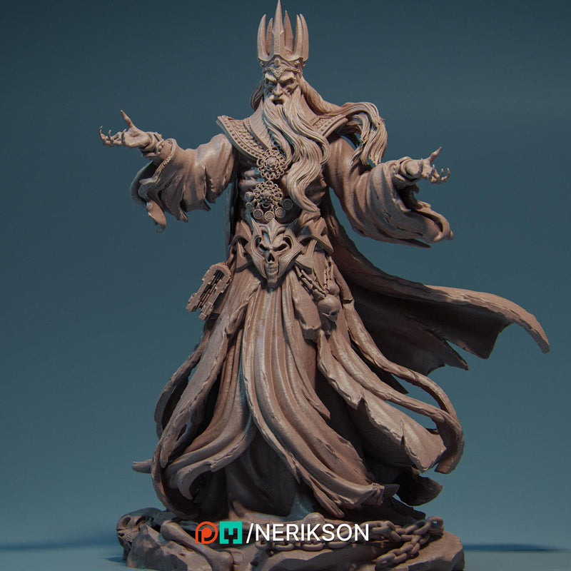 Lich, Evil Wizard, Undead Monster Unpainted Miniature | 28mm,32mm,54mm,75mm, 100mm, 140mm Scales | D&D 5E Pathfinder | NERIKSON - Only-Games