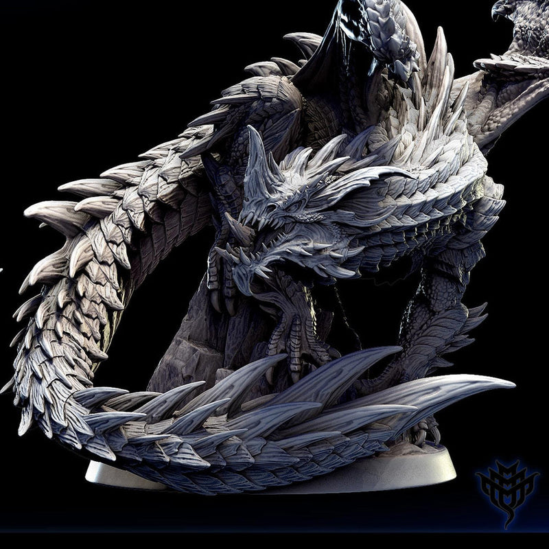 Legendary Chromatic Blue Dragon (4 sizes) D&D Unpainted Miniature | 230mm Height | Resin Figurine | Dungeons and Dragons 5e Pathfinder | - Only-Games