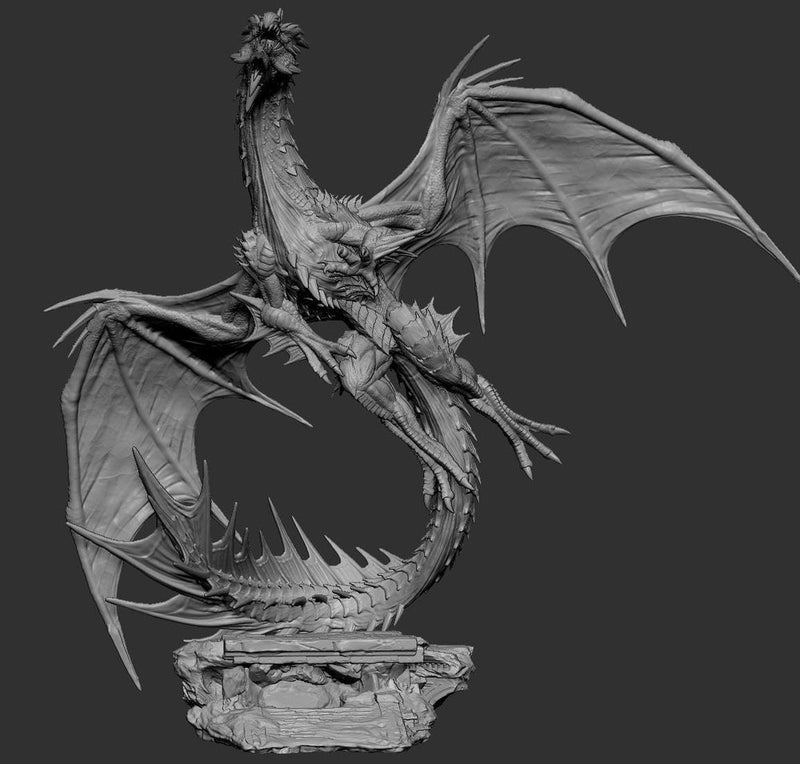 Legendary Chromatic Green Dragon (4 sizes) D&D Unpainted Miniature | 230mm Height | Resin Figurine |Dungeons and Dragons 5e Pathfinder - Only-Games