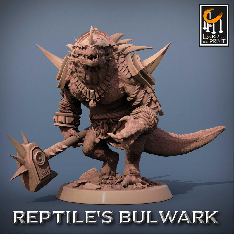 Lizardfolk Lizardman Warrior | 28mm, 32mm,54mm, 75mm, 100mm | Dungeons and Dragons | Unpainted Figure | Rescale Miniatures - Only-Games