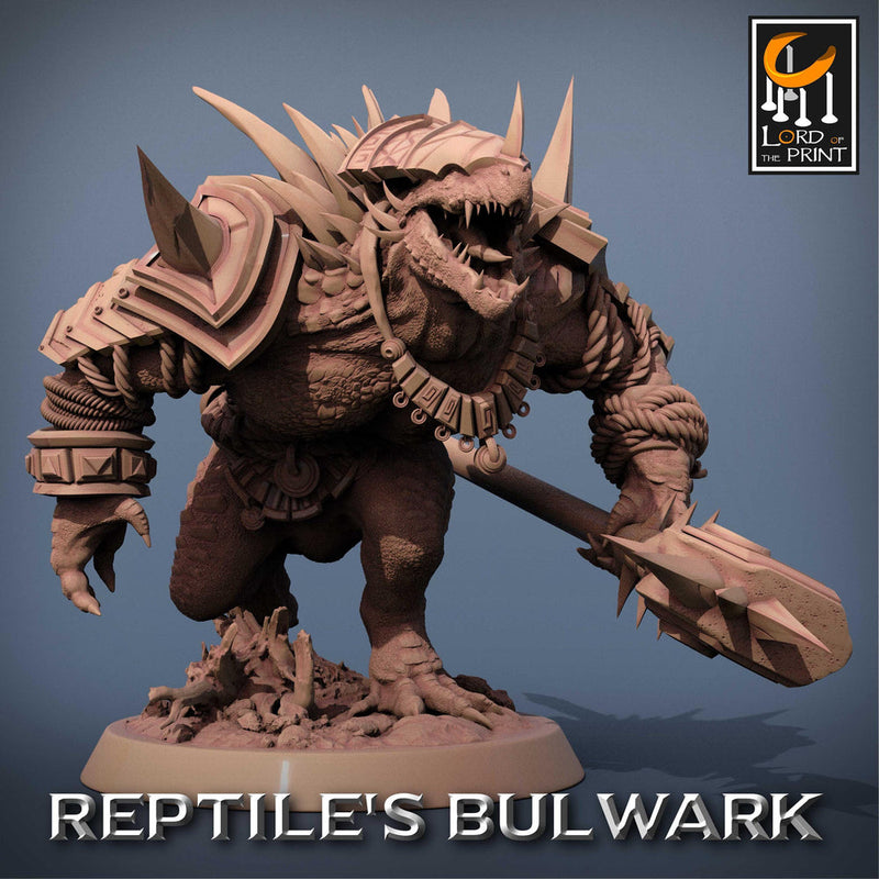 Lizardfolk Lizardman Warrior | 28mm, 32mm,54mm, 75mm, 100mm | Dungeons and Dragons | Unpainted Figure | Rescale Miniatures - Only-Games