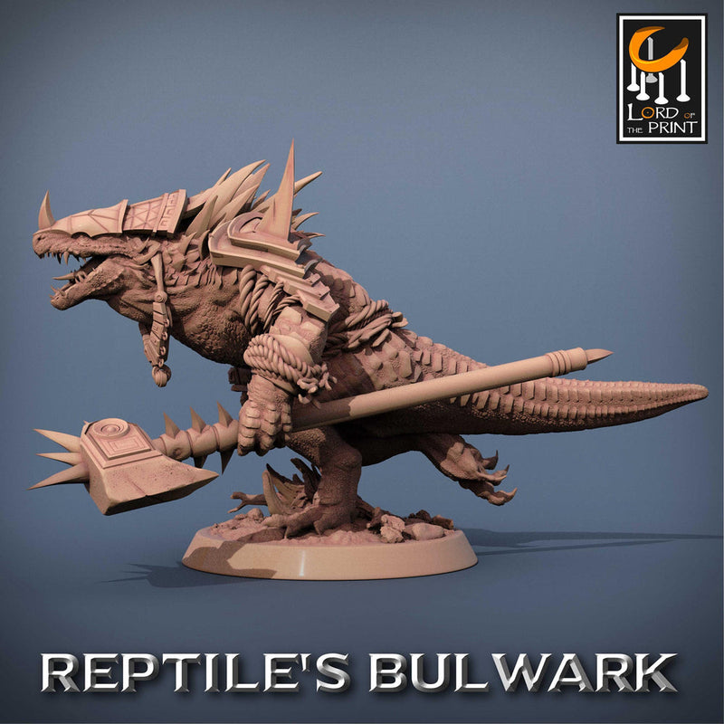 Lizardfolk Lizardman Warrior | 28mm, 32mm,54mm, 75mm, 100mm | Dungeons and Dragons | Unpainted Figure | Rescale Miniatures - Only-Games