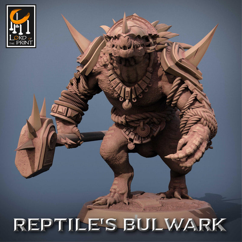 Lizardfolk Lizardman Warrior | 28mm, 32mm,54mm, 75mm, 100mm | Dungeons and Dragons | Unpainted Figure | Rescale Miniatures - Only-Games