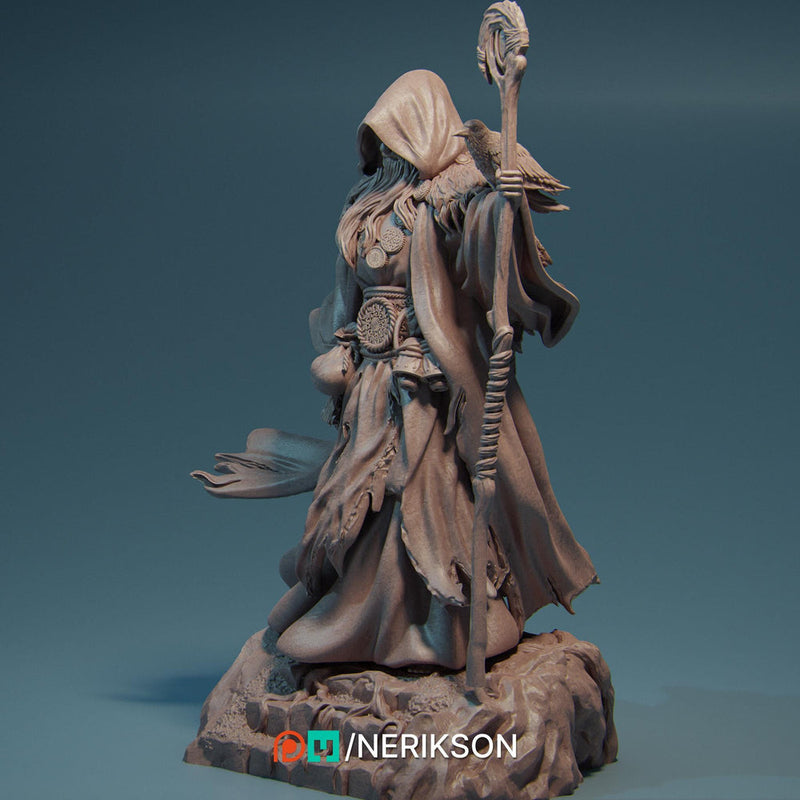 Human Wizard, Druid PC/ NPC Unpainted Figure | 28mm,32mm,54mm,75mm,100mm Scales | Dungeons & Dragons Pathfinder |NERIKSON - Only-Games