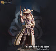 Human Female Fighter, Gunslinger Witch Hunter, Inquisitor| Unpainted Miniature | 28mm, 32mm, 54mm,75mm, 100mm Scales | Pathfinder | DnD | - Only-Games