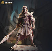 Human Fighter, Ranger Polearm Master | Unpainted Miniature | 28mm, 32mm, 54mm,75mm, 100mm Scales | Pathfinder Figure | DnD | - Only-Games