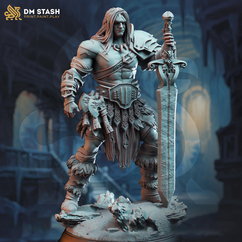 Goliath Human Barbarian Fighter Miniature | 28mm,32mm,54mm,75mm,100mm Scales | Dungeons and Dragons Pathfinder | DM Stash - Only-Games