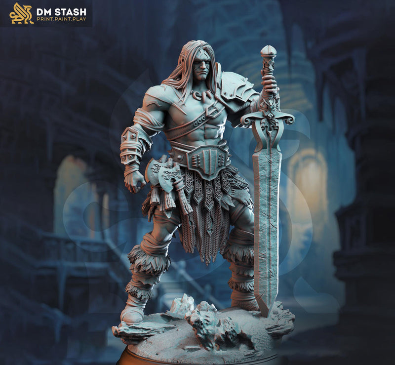 Goliath Human Barbarian Fighter Miniature | 28mm,32mm,54mm,75mm,100mm Scales | Dungeons and Dragons Pathfinder | DM Stash - Only-Games