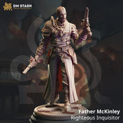 Human Fighter, Gunslinger Inquisitor, Cleric | Unpainted Miniature | 28mm, 32mm, 54mm,75mm, 100mm Scales | Pathfinder Figure | DnD | - Only-Games