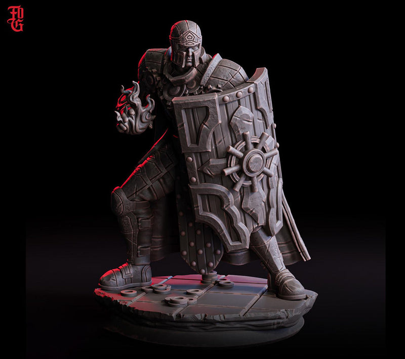 Fighter Eldritch Knight, Cleric  PC / NPC Unpainted Mini | 28mm, 32mm,54mm75mm,100mm Scales | D&D 5e Pathfinder Figurine | Flesh of Gods - Only-Games