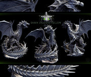 Legendary Chromatic Green Dragon (4 sizes) D&D Unpainted Miniature | 206mm Height | Resin Figurine |Dungeons and Dragons 5e Pathfinder - Only-Games