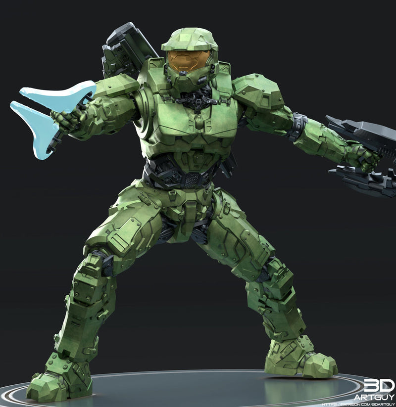 Space Spartan miniature Melee | 28mm, 32mm Scales also 50mm and 100mm | Sci-Fi Video Games miniatures | Fan Art | 3DArtGuy| - Only-Games
