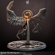 Human Winged Paladin, Angel Fighter Polearm | Miniature | 28mm, 32mm,54mm,75mm,100mm Scales | Pathfinder Figure | DnD | Figurine unpainted | - Only-Games