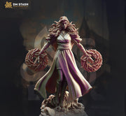 Human Female Sorcerer, Wizard, Cleric | Unpainted Miniature | 28mm, 32mm, 75mm, 100mm Scales | Pathfinder Figure | DnD | Figurine unpainted - Only-Games