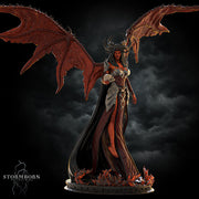 Female Demon, Fiend, Winged Warlock PC NPC D&D Unpainted Miniature | 28mm, 32mm, 54mm,75mm, 100mm Scales | Pathfinder Figure | RPG Gift Idea - Only-Games