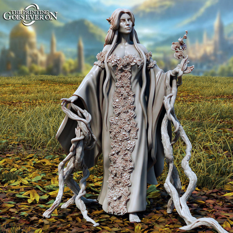 Female Druid PC / NPC | Unpainted Miniature | 28mm, 32mm,54mm,75mm, 100mm Scales | Pathfinder Figure | DnD | RPG Figurine  | - Only-Games