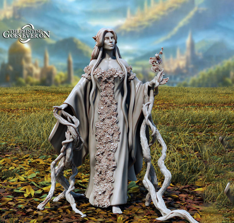 Female Druid PC / NPC | Unpainted Miniature | 28mm, 32mm,54mm,75mm, 100mm Scales | Pathfinder Figure | DnD | RPG Figurine  | - Only-Games