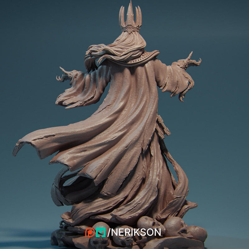Lich, Evil Wizard, Undead Monster Unpainted Miniature | 28mm,32mm,54mm,75mm, 100mm, 140mm Scales | D&D 5E Pathfinder | NERIKSON - Only-Games