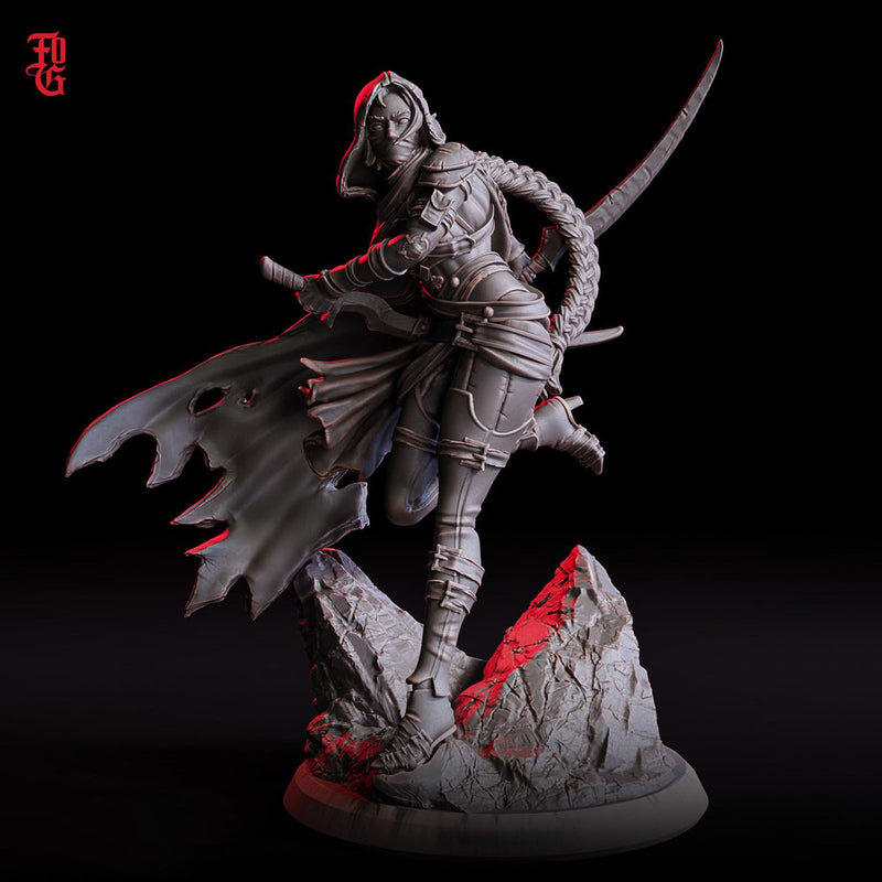 Human Female Rogue, Assassin, also No Mask PC / NPC DnD, Unpainted | 28mm,32mm,54mm,75mm,100mm |Dungeons & Dragons Pathfinder| - Only-Games