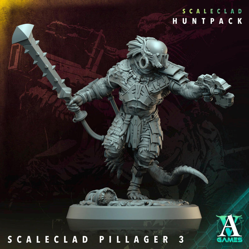 Sci-Fi Miniature Alien Shapers, Scaleclad Pillager | 28mm,32mm, 54mm, 75mm,100mm Scales | Resin Mini | Archvillain Games - Only-Games