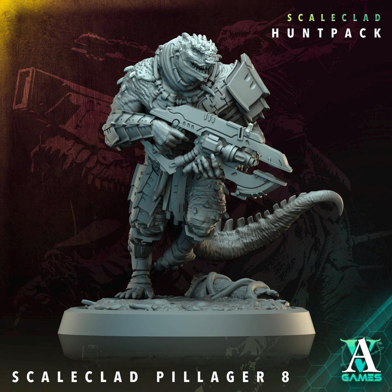 Sci-Fi Miniature Alien Shapers, Scaleclad Pillager | 28mm,32mm, 54mm, 75mm,100mm Scales | Resin Mini | Archvillain Games - Only-Games