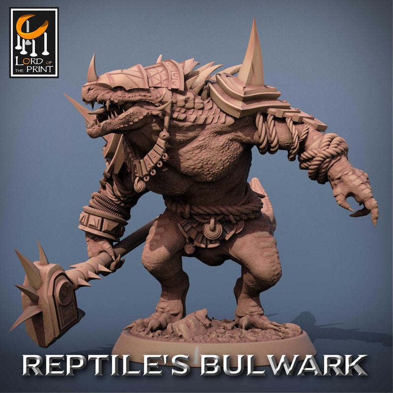 Lizardfolk Lizardman Warrior | 28mm, 32mm,54mm, 75mm, 100mm | Dungeons and Dragons | Unpainted Figure | Rescale Miniatures - Only-Games