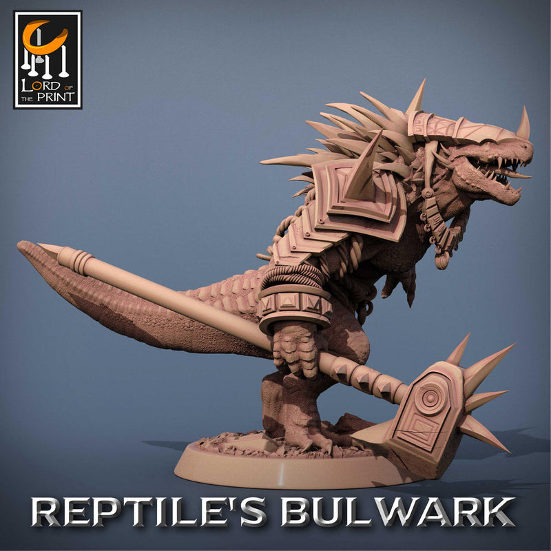 Lizardfolk Lizardman Warrior | 28mm, 32mm,54mm, 75mm, 100mm | Dungeons and Dragons | Unpainted Figure | Rescale Miniatures - Only-Games