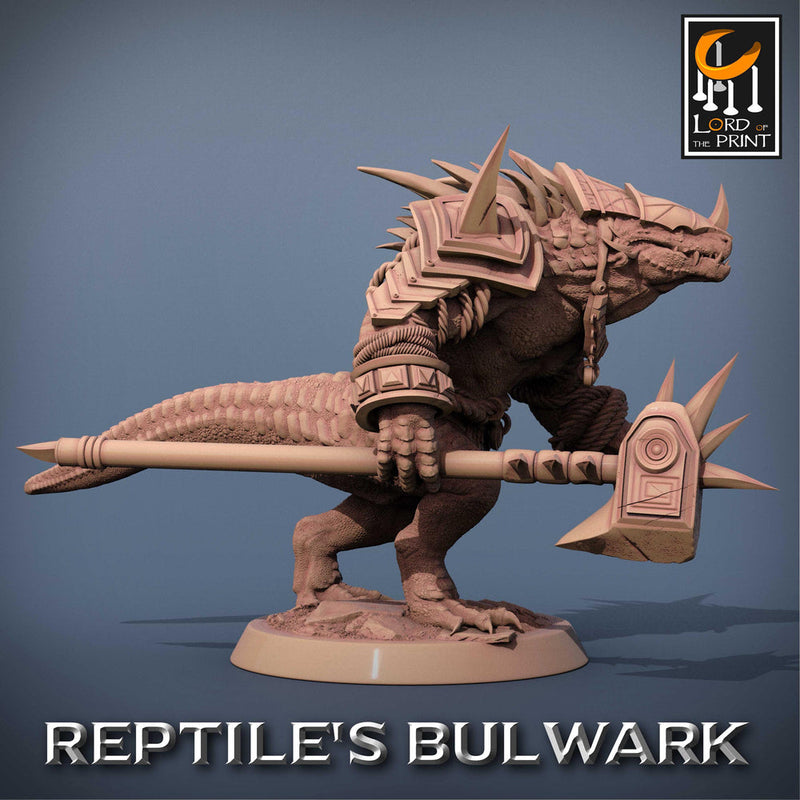 Lizardfolk Lizardman Warrior | 28mm, 32mm,54mm, 75mm, 100mm | Dungeons and Dragons | Unpainted Figure | Rescale Miniatures - Only-Games