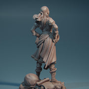 Female Rogue Swashbuckler Pirate PC / NPC Unpainted Miniature | 28mm,32mm,54mm,75mm,100mm, 140mm Scales | D&D 5e, Pathfinder TTRPG| Nerikson - Only-Games