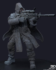 Space Trooper Sniper Sci-Fi UNPAINTED miniature | 28mm,32mm, 50mm, 75mm,100mm Scales | Sci-Fi Video Games miniatures | Fan Art | 3Dartguy| - Only-Games