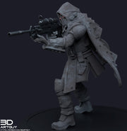 Space Trooper Sniper Sci-Fi UNPAINTED miniature | 28mm,32mm, 50mm, 75mm,100mm Scales | Sci-Fi Video Games miniatures | Fan Art | 3Dartguy| - Only-Games