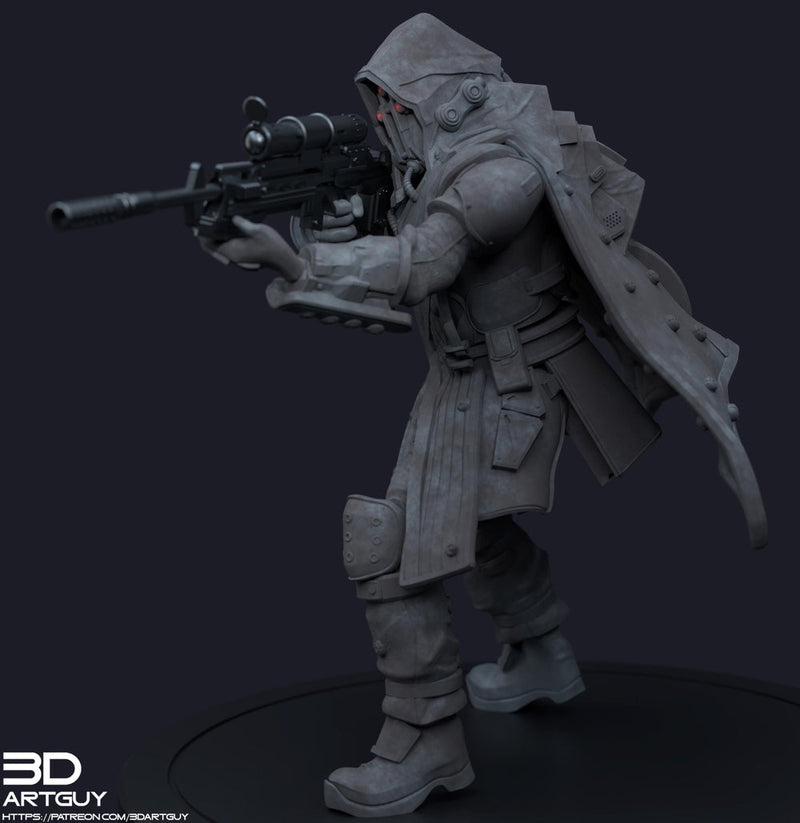 Space Trooper Sniper Sci-Fi UNPAINTED miniature | 28mm,32mm, 50mm, 75mm,100mm Scales | Sci-Fi Video Games miniatures | Fan Art | 3Dartguy| - Only-Games