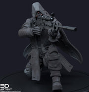 Space Trooper Sniper Sci-Fi UNPAINTED miniature | 28mm,32mm, 50mm, 75mm,100mm Scales | Sci-Fi Video Games miniatures | Fan Art | 3Dartguy| - Only-Games