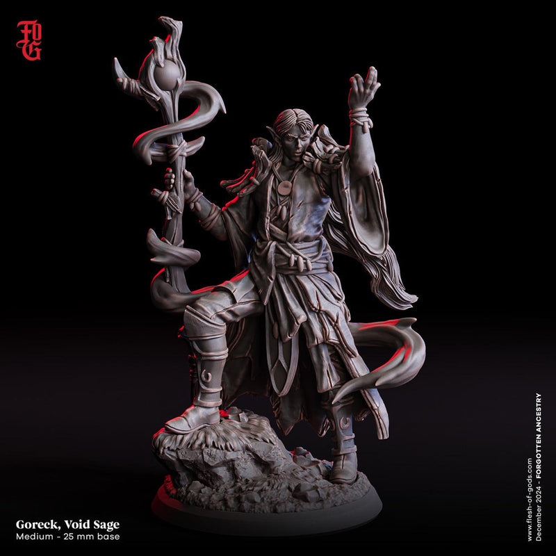 Male Elf Wizard, Warlock, Sorcerer PC NPC | 28mm, 32mm,54mm, 75mm, 100mm Scale Resin Mini | Dungeons & Dragons 5e| Flesh of Gods - Only-Games