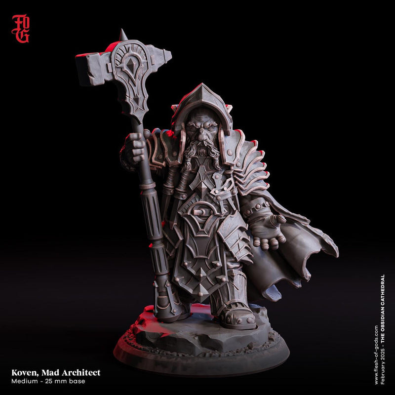 Dwarf Cleric, Paladin, Fighter PC NPC | 28mm,32mm,54mm,75mm,100mm Scale Resin Miniature | Dungeons and Dragons D&D Pathfinder |Flesh of Gods - Only-Games